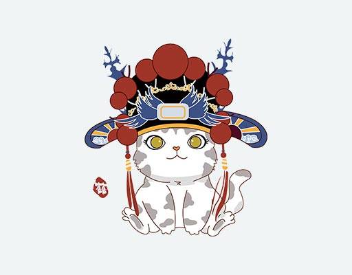 卡通猫咪矢量京剧猫矢量可爱卡东动物矢量中国风猫咪