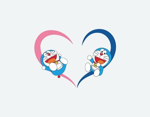 哆啦A梦矢量情侣装矢量图案爱心矢量ドラえもんDoraemon叮当 小叮当矢量动画片矢量