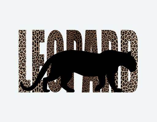 卡通动物剪影豹子剪影豹子英文字母矢量