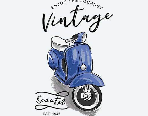 手写英文字母矢量卡通摩托车矢量手绘女士摩托