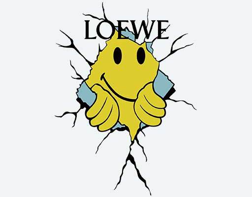 微笑表情矢量破碎表情loewe图案破碎卡通矢量