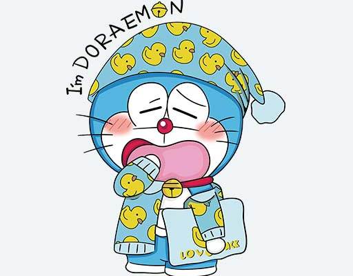 卡通哆啦A梦图案手绘卡通动物戴帽子哆啦图案doraemon