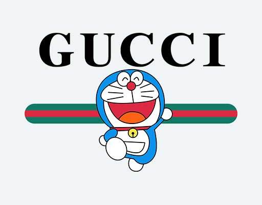 卡通哆啦A梦矢量古驰英文字母矢量动画片矢量