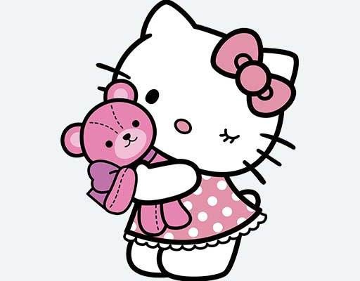 hello kitty矢量手绘卡通猫图案简笔卡通图案
