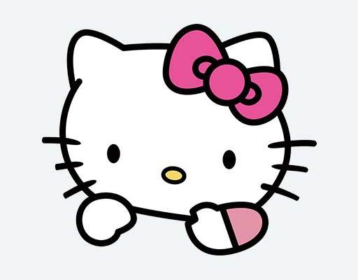 hello kitty头像矢量手绘卡通动画矢量