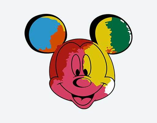 米奇头像矢量卡通米奇矢量涂鸦米奇矢量彩色米老鼠头像简笔卡通动画片矢量