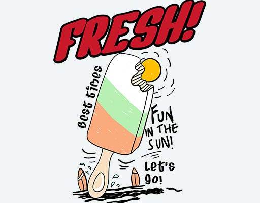 卡通雪糕矢量手绘卡通食物手写英文字母矢量