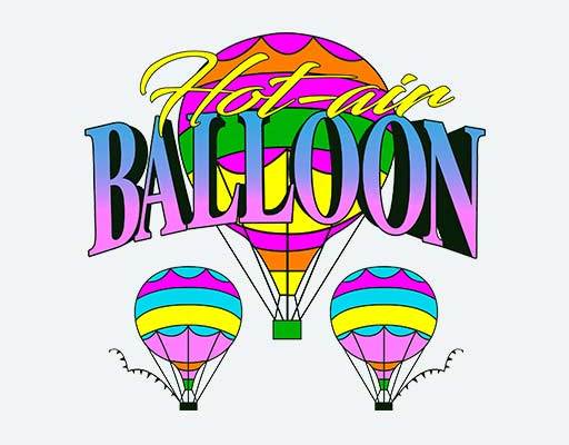高清彩色气球立体英文字母热气球图案简约文字图案炫彩文字
