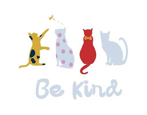 四只小猫矢量卡通动物矢量英文字母矢量简笔卡通猫剪影