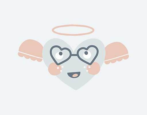 卡通爱心矢量戴眼镜的爱心翅膀矢量天使卡通爱心