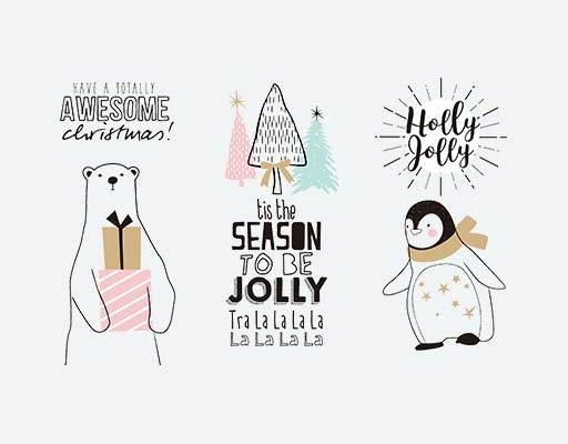 卡通企鹅矢量卡通小熊矢量英文字母矢量可爱卡通动物矢量树木