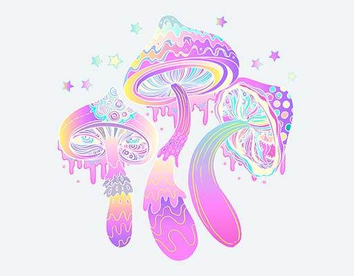 卡通蘑菇矢量彩色蘑菇图案渐变蘑菇植物矢量