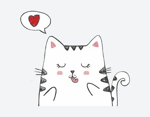 卡通猫咪矢量可爱卡通矢量卡通动物头像猫头像手绘猫矢量