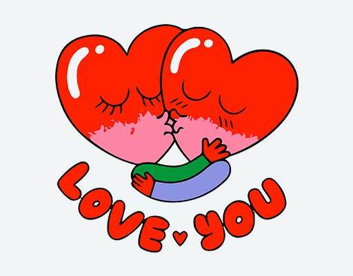 红色爱心矢量英文字母矢量卡通人物矢量简笔卡通矢量