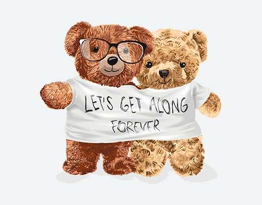 卡通小熊矢量两只小熊英文字母矢量戴眼镜的小熊矢量棕色小熊毛绒玩具熊