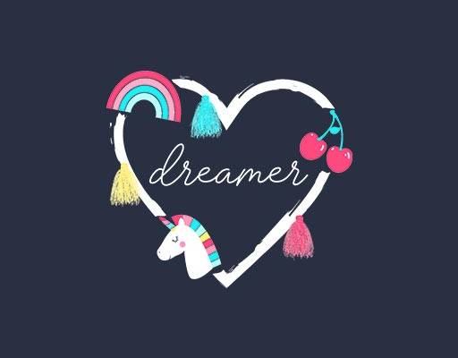 爱心矢量心形状独角兽樱桃矢量彩虹矢量手写英文字母矢量