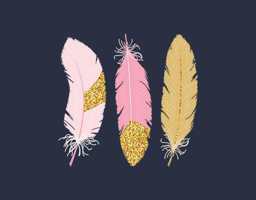 羽毛矢量金色羽毛彩色羽毛矢量手绘羽毛鸡毛矢量