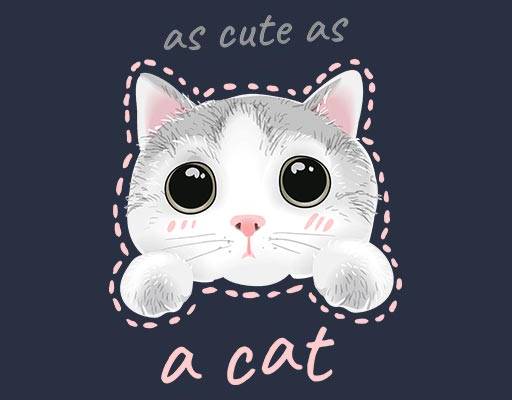 卡通猫咪矢量手绘猫图案英文字母矢量可爱猫头像矢量大眼睛猫咪