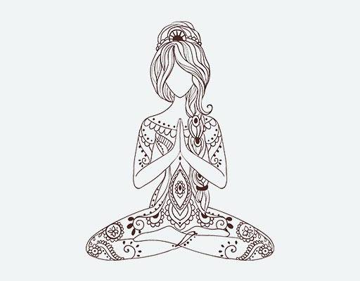 卡通女孩矢量瑜伽女孩手绘卡通人物矢量