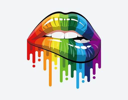 彩色嘴唇矢量七彩嘴唇性感嘴唇矢量高清印花女人嘴唇图案