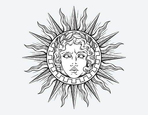 人脸矢量素材卡通太阳矢量图案女孩人物矢量欧美图案人物