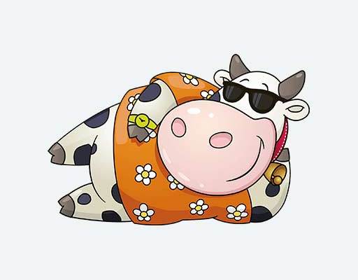 卡通牛矢量素材睡觉的牛矢量可爱奶牛图案戴墨镜的牛矢量素材卡通牛年图案