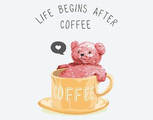 泡澡的小熊矢量粉色小熊矢量女装可爱图案咖啡小熊矢量