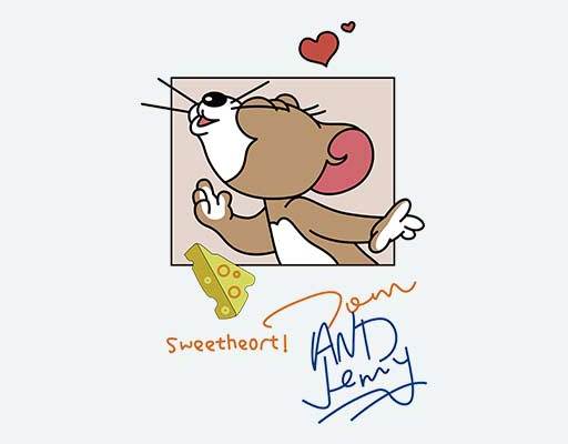 迪士尼卡通矢量老鼠矢量英文字母素材杰瑞头像矢量情侣装图案卡通