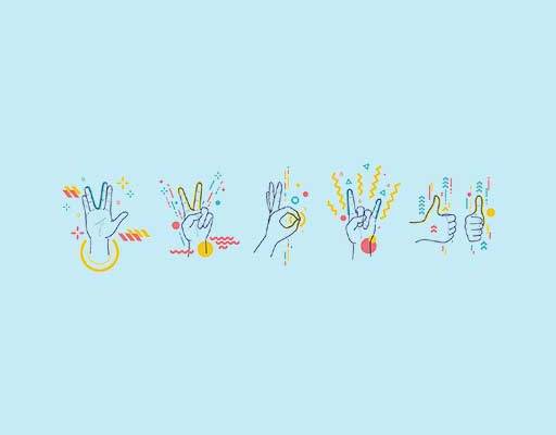 手势矢量love手势矢量彩色线条手剪影人物部位