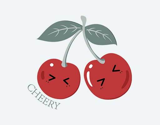 两个樱桃矢量素材卡爱卡通樱桃矢量素材红色樱桃