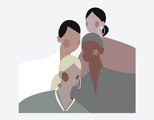 卡通抽象人物剪影矢量女孩剪影图案时尚女大牌印花素材