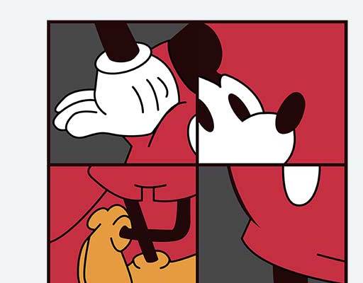 方块米奇图案分割的米奇老鼠矢量素材方形图案迪士尼卡通动画