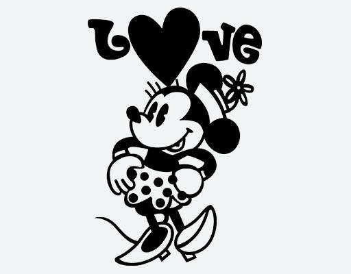 迪士尼米妮图案卡通米老鼠love单色剪影米妮素材可爱卡通动物