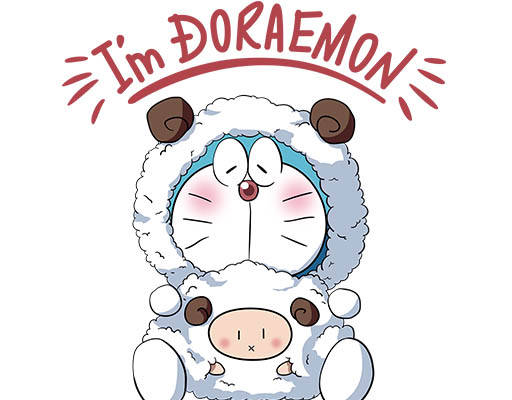 哆啦A梦矢量手绘顶到吗矢量i’m doraemon矢量英文字母卡通小羊机器猫矢量图案动画片