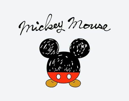 卡通米奇头像手绘米奇黑白红色米奇可爱米奇mickey迪士尼
