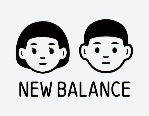 卡通男孩女孩头像矢量new balance 新百伦卡通人物情侣装卡通小人