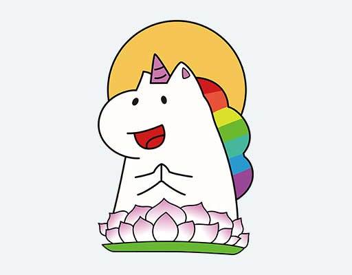 卡通动物矢量佛矢量动物独角兽太阳马蓝花彩虹马卡通趣味图案