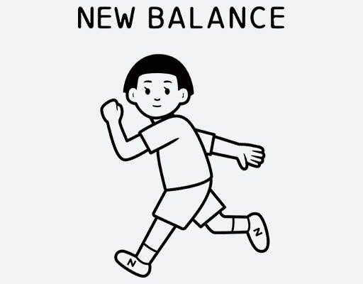 卡通人物矢量素材简笔画奔跑小女孩图案new balance卡通人物图案