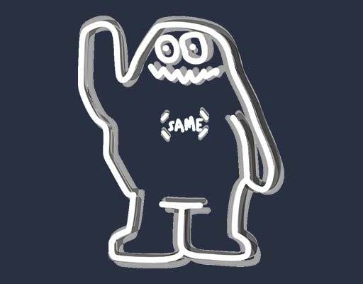 卡通线条图案手绘立体怪兽人物线条图案