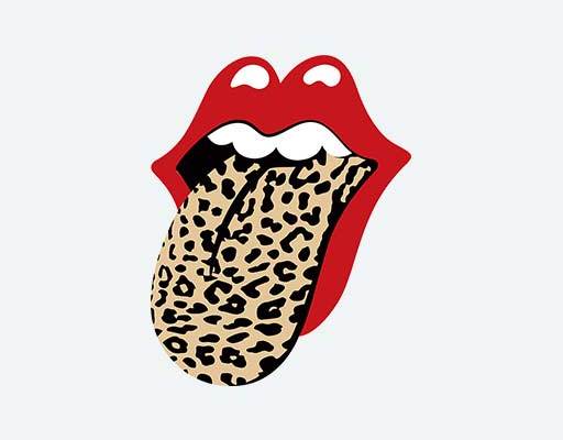 性感嘴唇豹纹舌头矢量女孩嘴唇图案欧美风格图