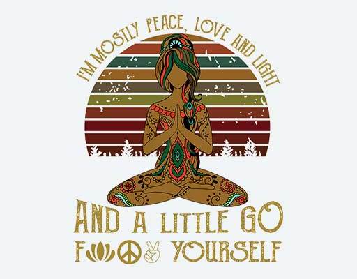 瑜伽女人矢量线条背景英文字母彩色女孩图案