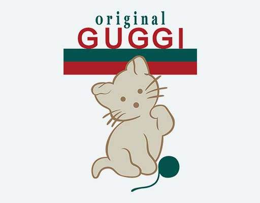 gucci古驰猫咪矢量英文字母可爱卡通猫矢量