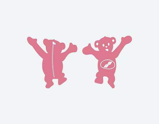 卡通小熊前后矢量素材可爱粉色熊招手的小熊图案