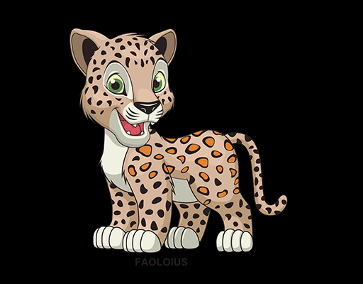 卡通豹子图案手绘卡通动物简笔卡通豹子可爱豹子