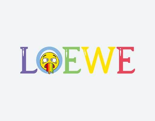 英文字母矢量LOWE笑脸卡通表情品牌英文字母logo矢量