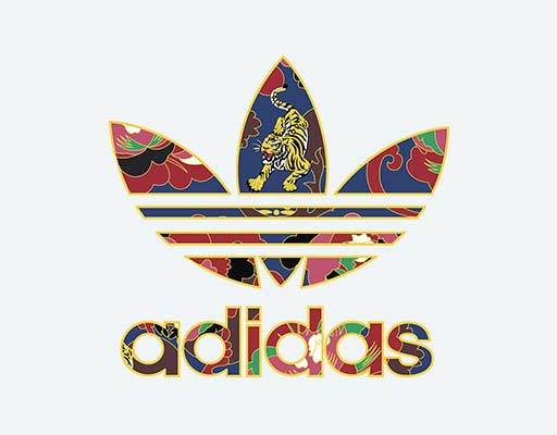 阿迪达斯adidas花色图案老虎矢量彩色阿迪