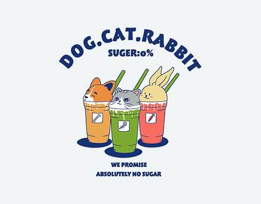 可爱卡通猫咪小狗兔子雪糕饮料瓶子矢量奶茶杯子可爱动物