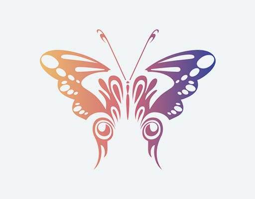 卡通蝴蝶矢量蝴蝶剪影矢量彩色蝴蝶图案