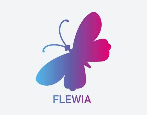 蝴蝶剪影矢量卡通蝴蝶图案FLEWIA英文字母彩色蝴蝶