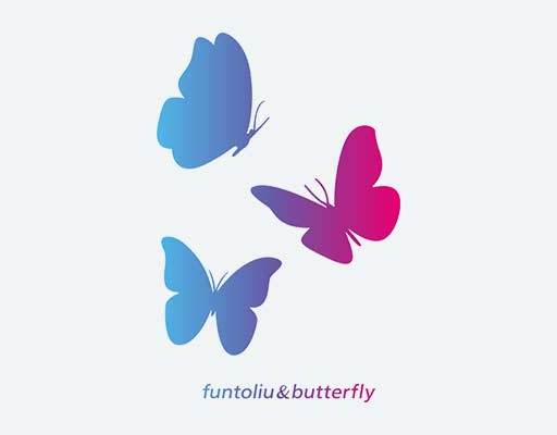 蝴蝶矢量彩色蝴蝶剪影图案英文字母矢量三只蝴蝶